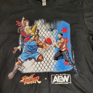 Brand new aew and street fighter collab size large cm punk edition very limited.